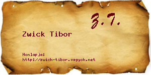 Zwick Tibor névjegykártya