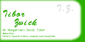 tibor zwick business card